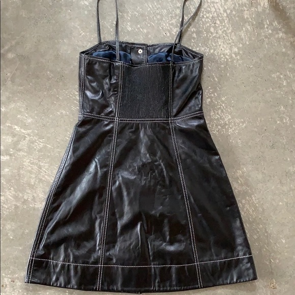 Ganni Leather Mini Dress NWT sz XS - Picture 2 of 8